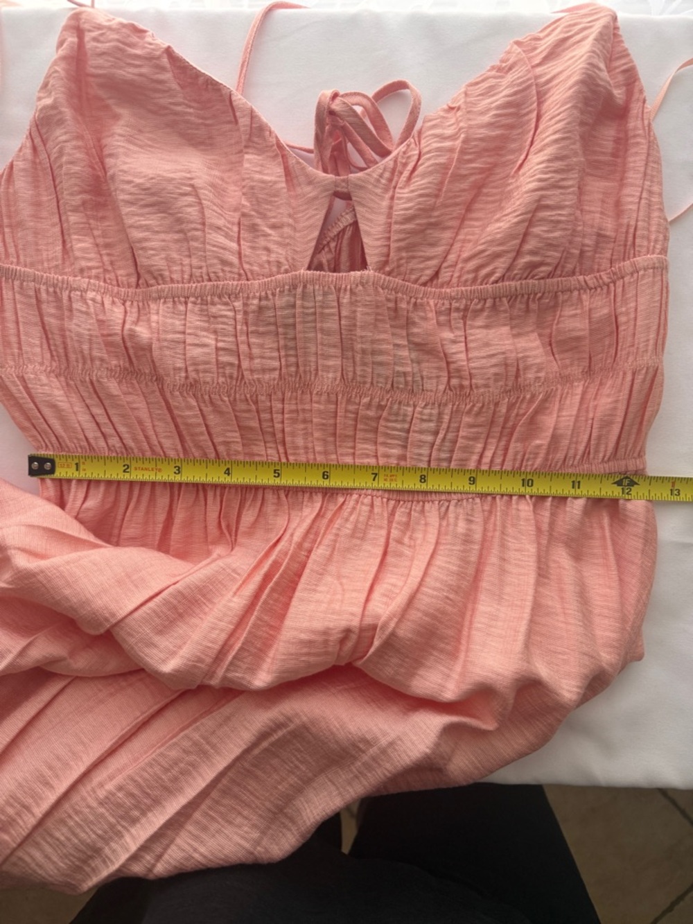 Steve Madden Blush Pink Midi Dress Smocked Strappy Boho NWT Small - Picture 8 of 9